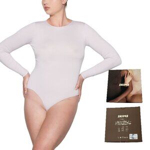 SKIMS Essential Crew Neck Long Sleeve‎ Bodysuit Marble 4X/5X